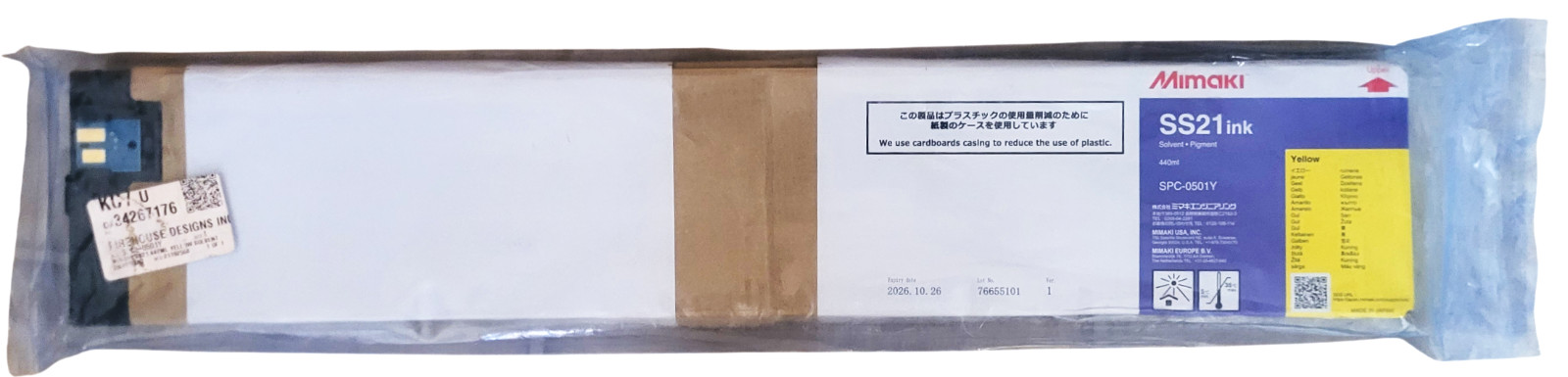 Mimaki SS21 SPC-0501Y Solvent Pigment 440ml Exp: 2026-10-26