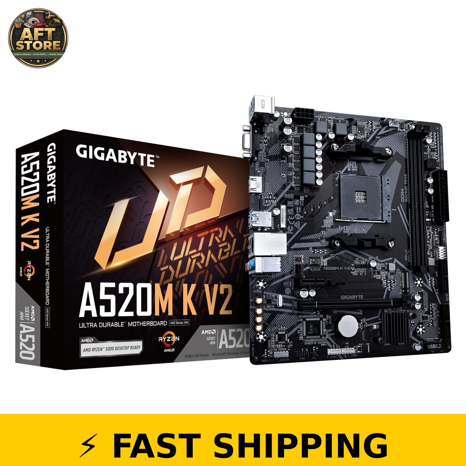 GIGABYTE A520M K V2 Motherboard AM4 DDR4 HDMI M.2 USB 3.2