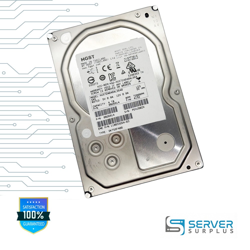 EMC HUS724040ALS640 4TB SAS 6Gb/s 3.5-Inch Enterprise HDD | 118033264-03 | 0B269