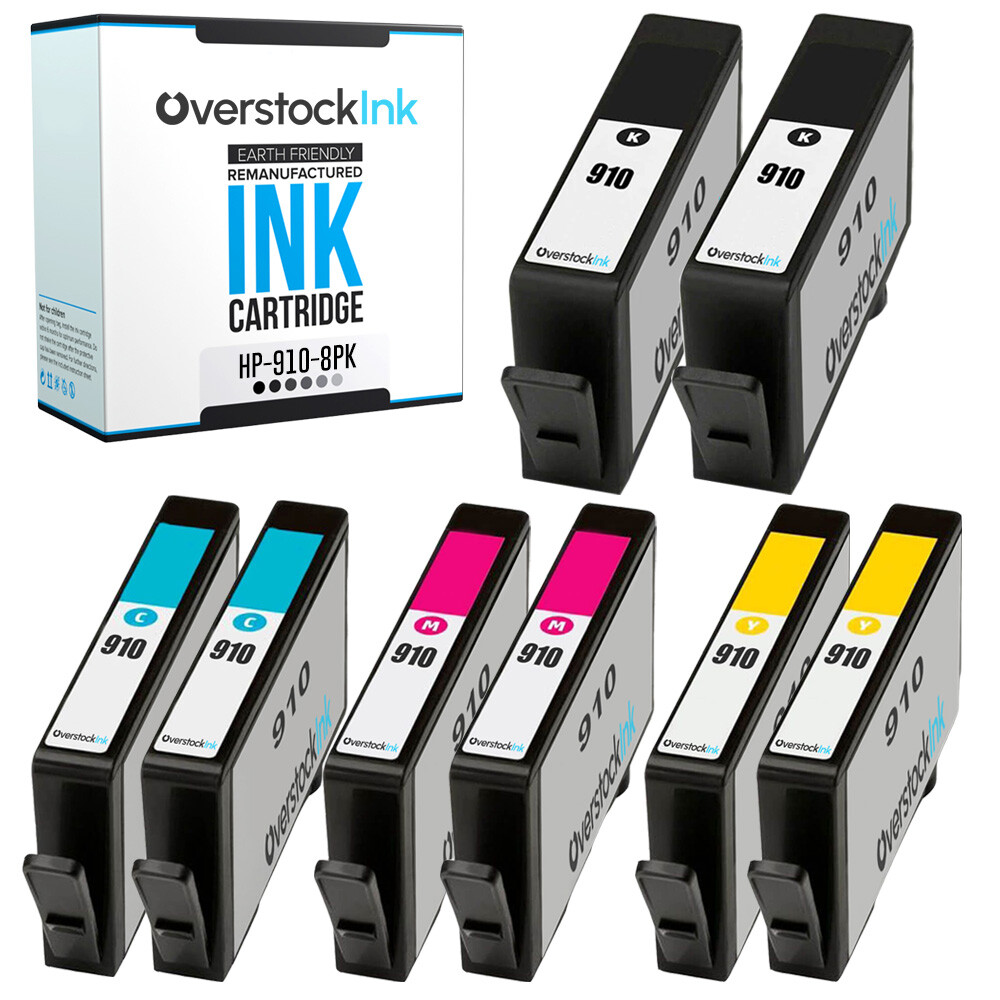 8PK 910 Printer Cartridges fits HP OfficeJet 8015, 8015e, 8017e, 8018, 8022