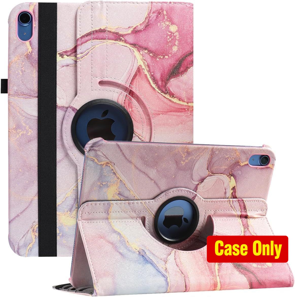 360 Degree Rotating Folio Stand Case for iPad 11th Gen 11 Inch (2025) - Pink Mar