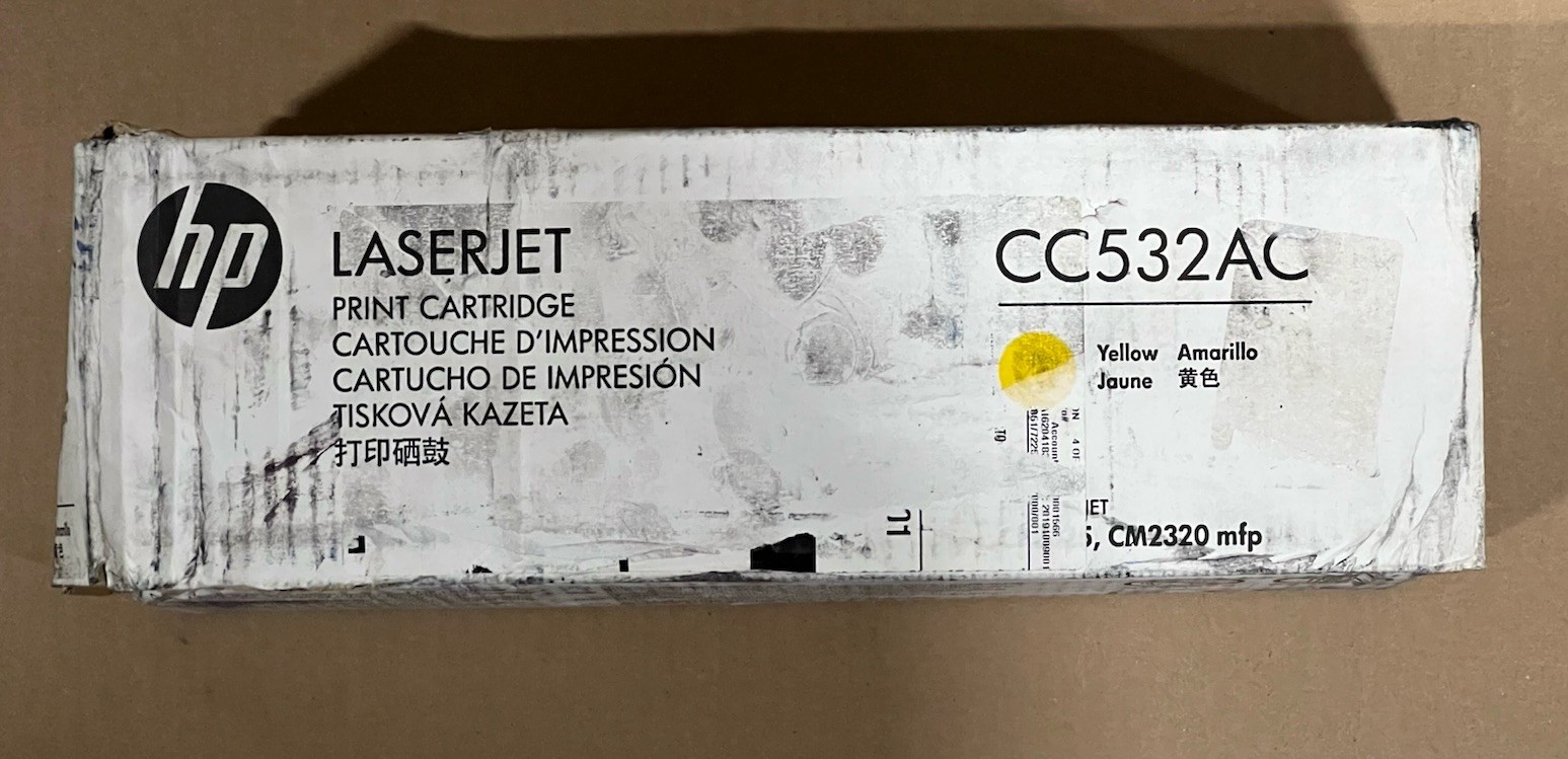 Genuine HP 304A CC532AC Yellow Toner for CM2320 CP2025, OEM-Open/Worn Box