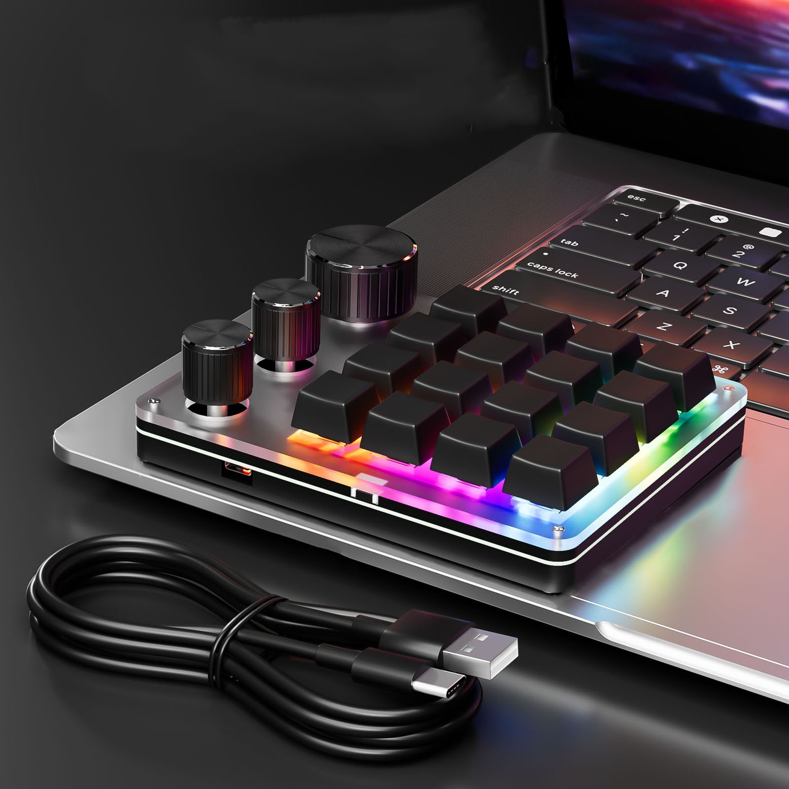 16 Key Custom Keypad Compact Programmable Macro Pad For Gaming