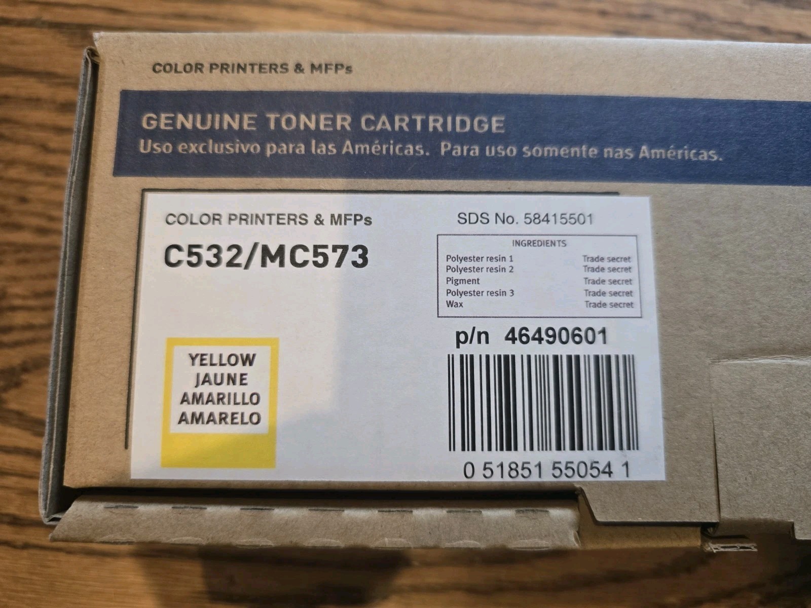 GENUINE FACTORY SEALED OKI 43324417 Yellow Toner Cartridge C6100 C5550MFP 