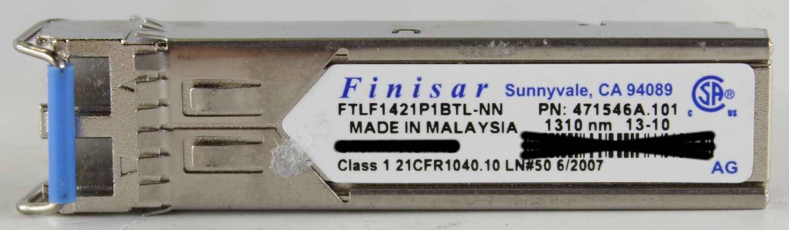 Finisar FTLF1421P1BTL-NN 471546A.101 2.67G Class 1310nm SFP Transceiver Module