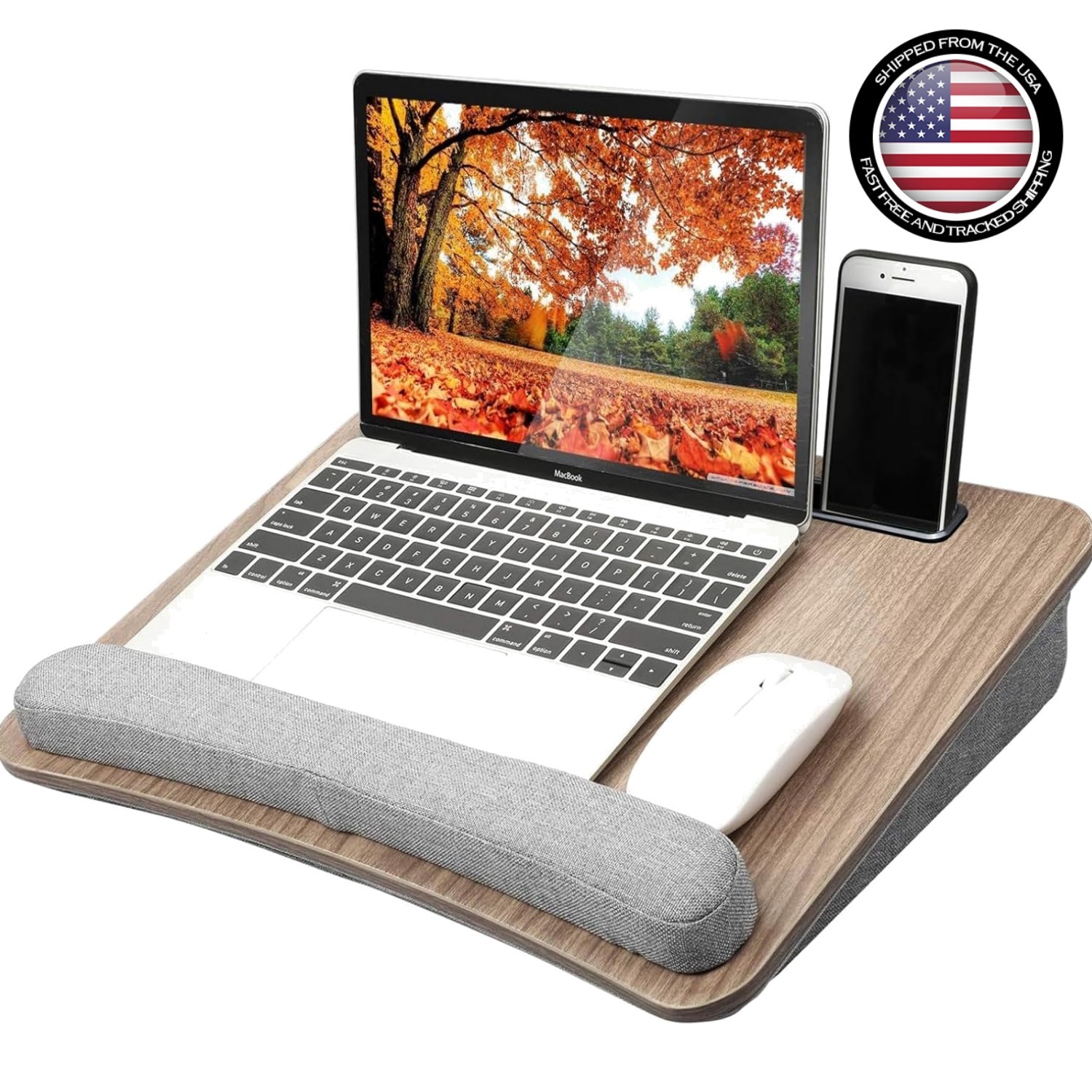 HUANUO Portable Lap Laptop Desk with Pillow Cushion, Fits up to 15.6 Inch Laptop