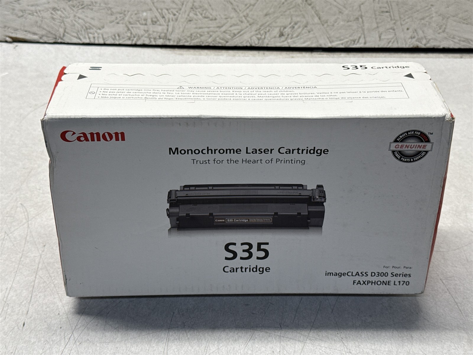 GENUINE CANON S35 BLACK MONOCHROME LASER TONER CARTRIDGE NEW IN BOX