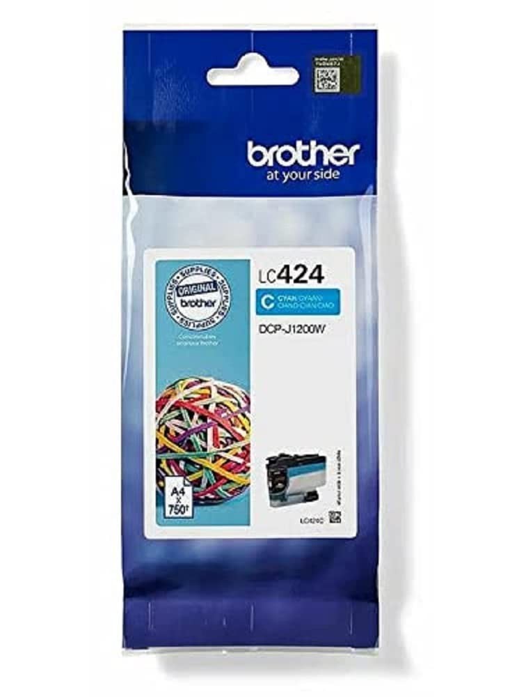 Brother LC-424C Inkjet Cartridge, Cyan, Single Pack, Standard Yield, includes 1