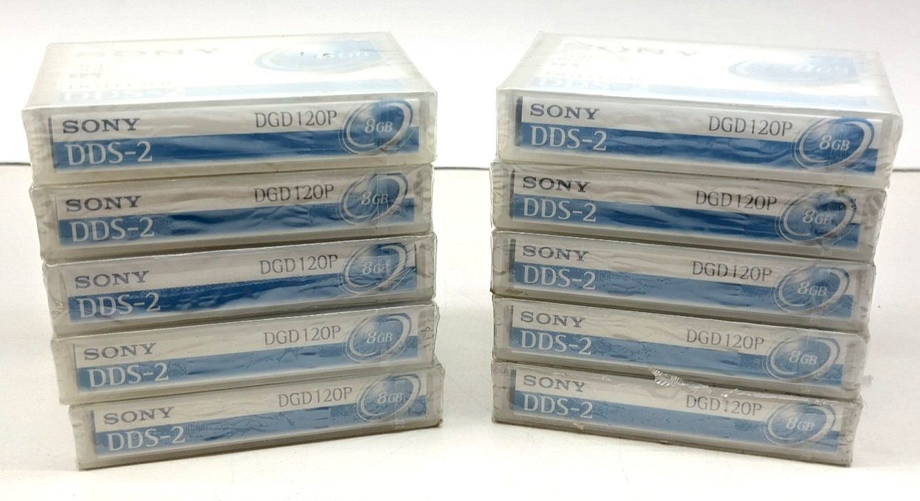 Lot of 10 - Sony DDS Data Cartridge DGD120P DDS-2 027242466388