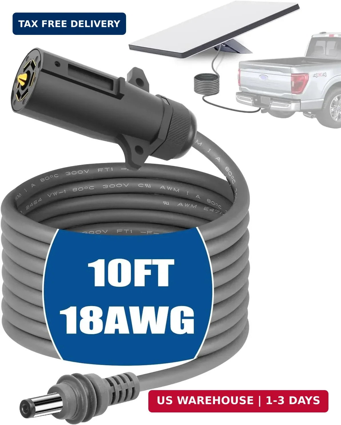 10FT 7-Pin Trailer Plug Cord for Starlink Mini [Cleaner Setup] Waterproof 18AWG