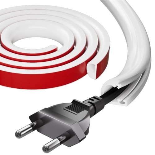 Silicone Cord Hider 39 Inch White Self-Adhesive Cable Management Raceway Channel