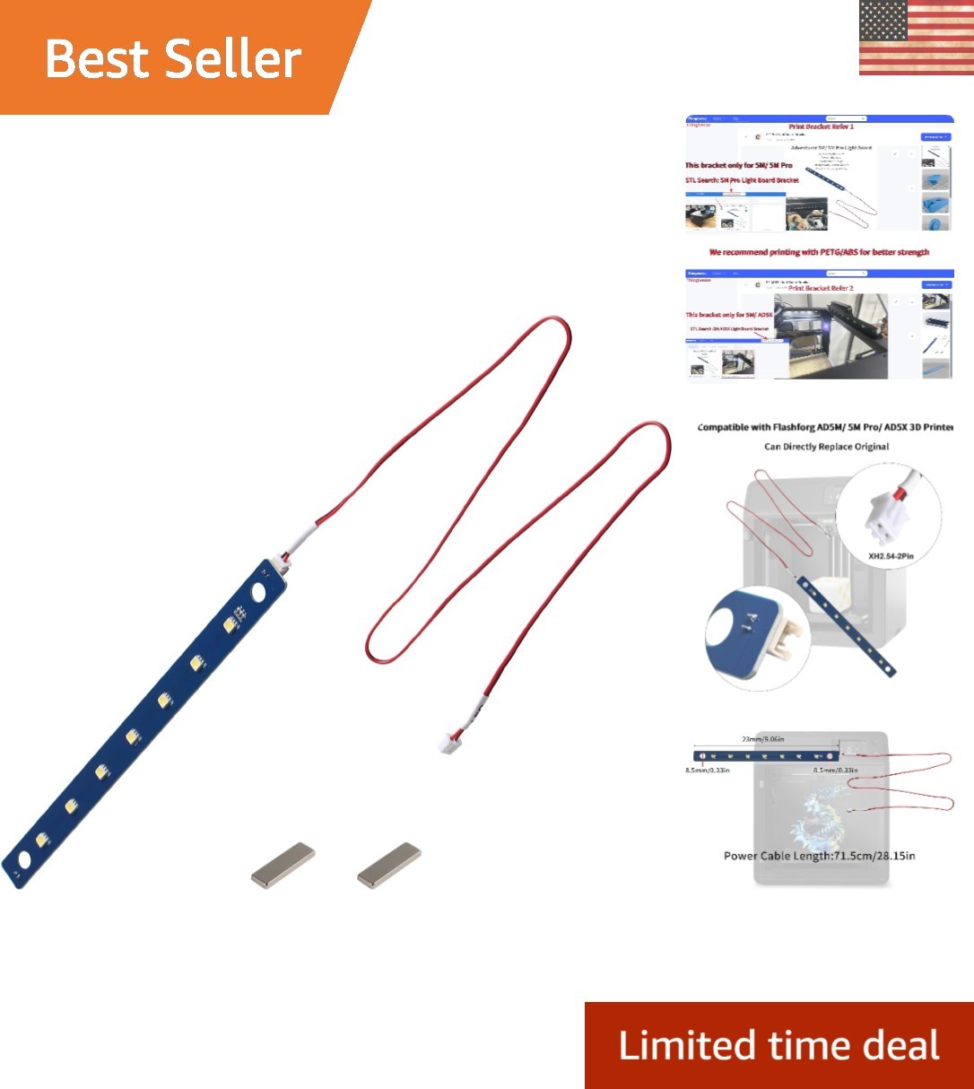 Upgrade Your 3D Printer: 24V Flexible LED Light Board for Flashforge AD5M Series
