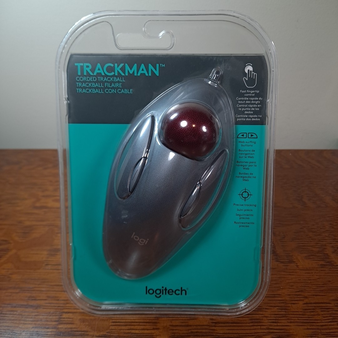 Logitech TRACKMAN Marble Corded Trackball Mouse T-BC21 Wired 910-000806 NEW