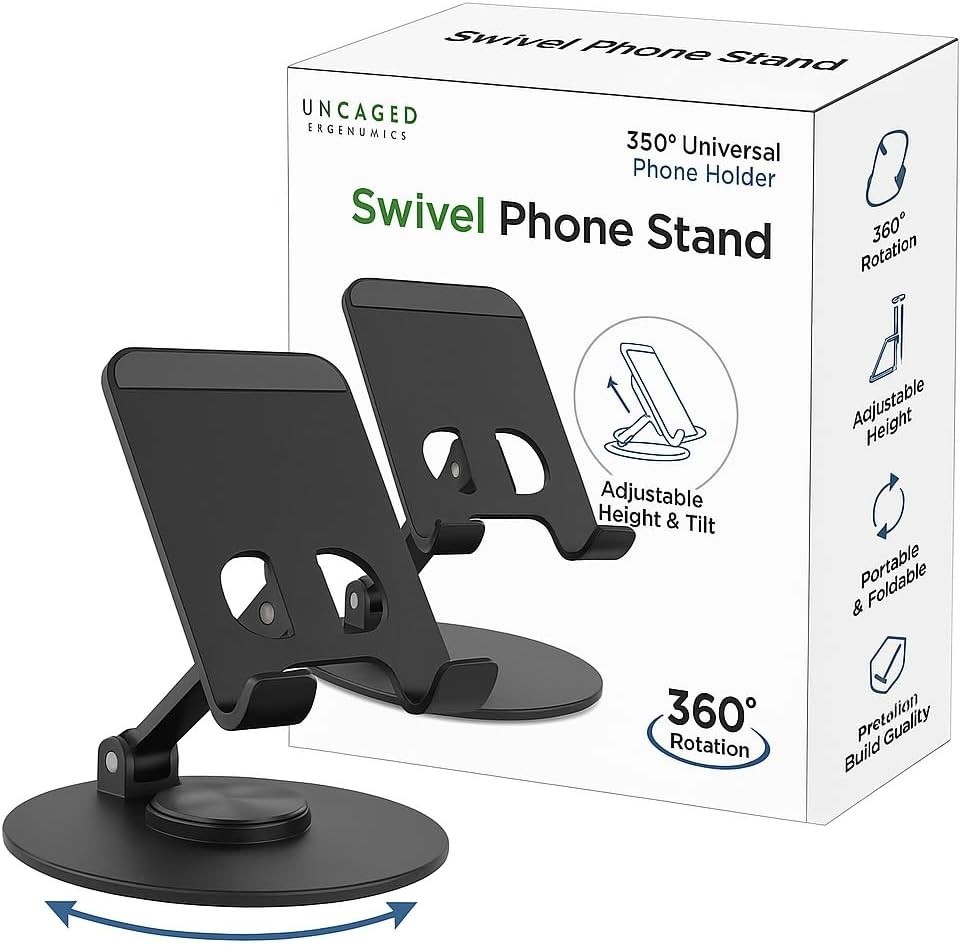 Uncaged Ergonomics 360° Swivel Rotating Adjustable Phone Stand - B15