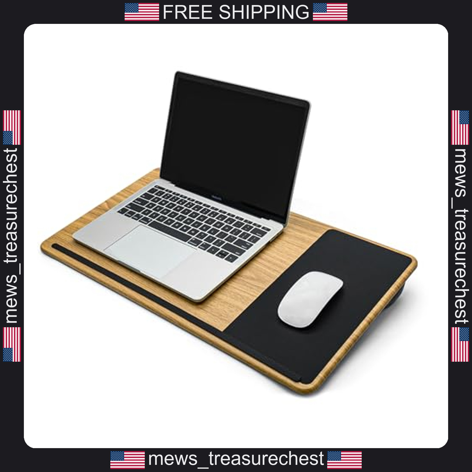 Lap Desk with Cushion and Anti-Slip Strip for 17 Inch Laptops Portable Bed