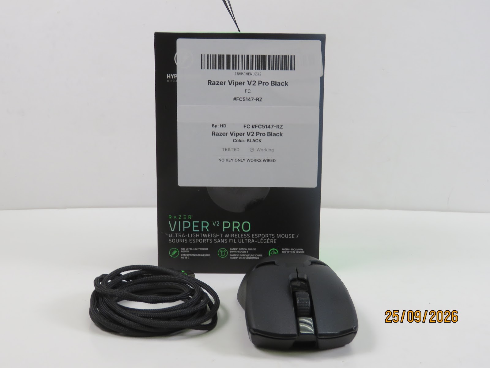 Razer Viper V2 Pro Gaming Mouse Black No Receiver - FC5147-RZ