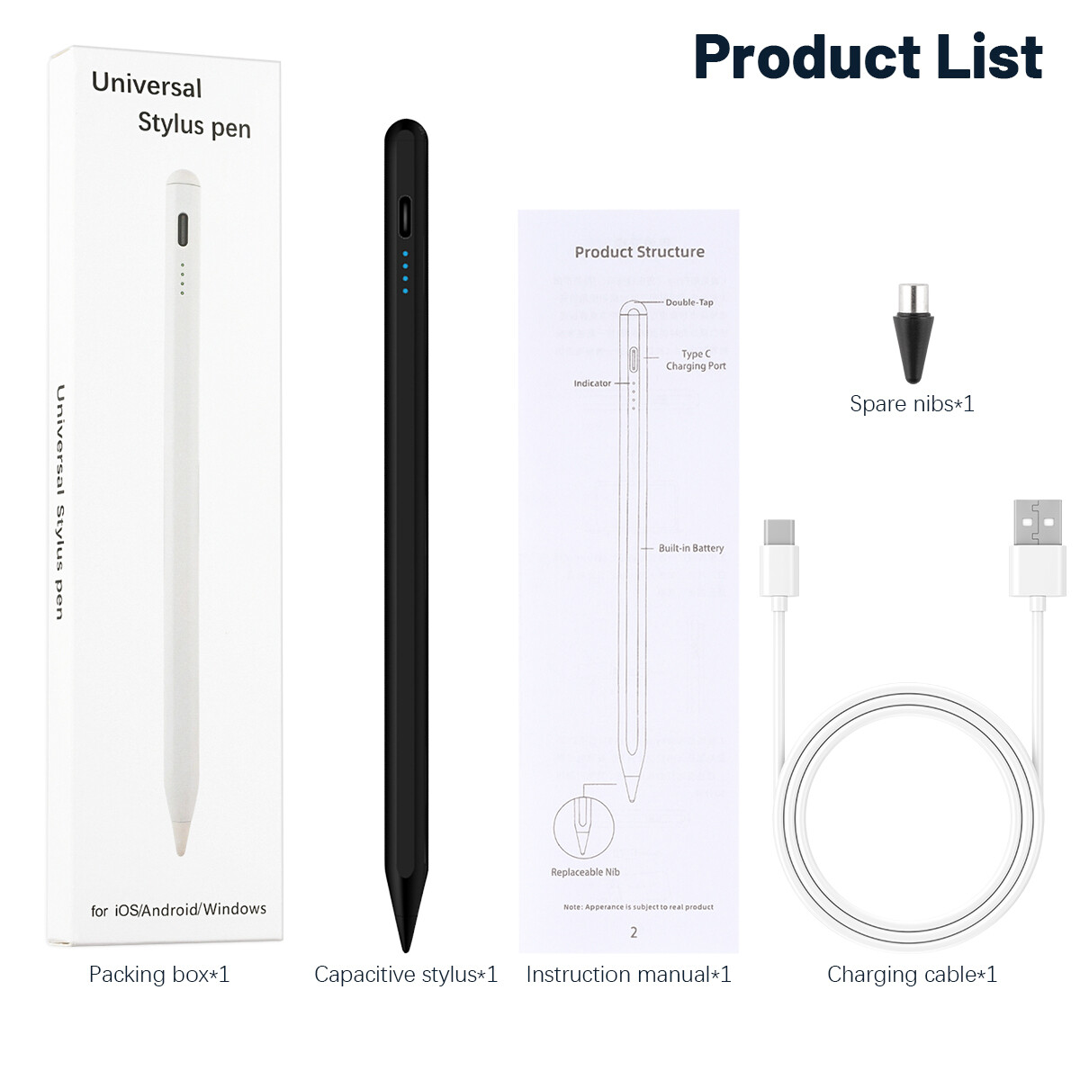 Stylus Pencil For iPad Samsung Galaxy Tablet iPhone Phone Capacitive Screen Pen