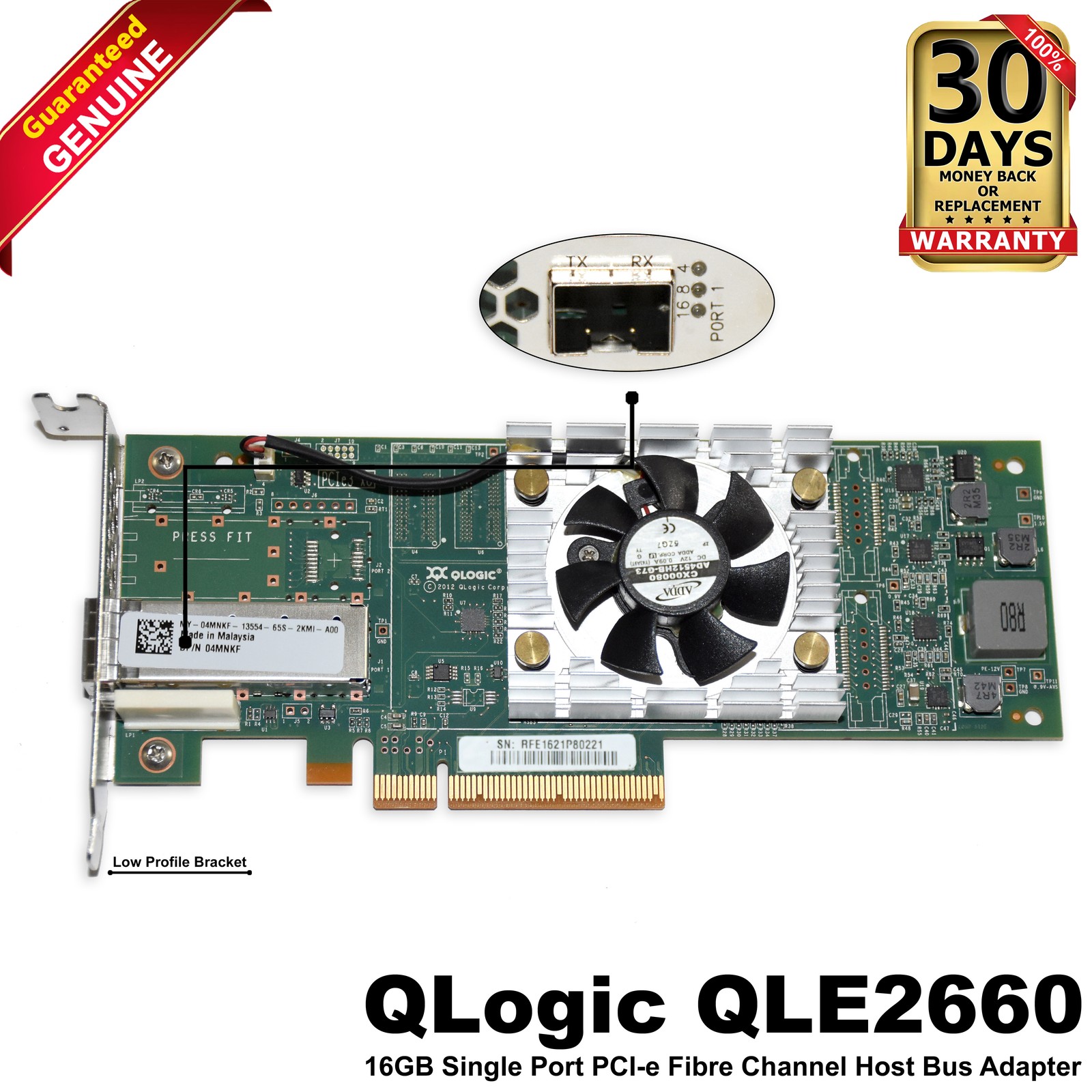 Dell QLogic QLE2660L-DEL 16Gb Fibre Single Port HBA Host Bus Adapter TC40H 4MNKF