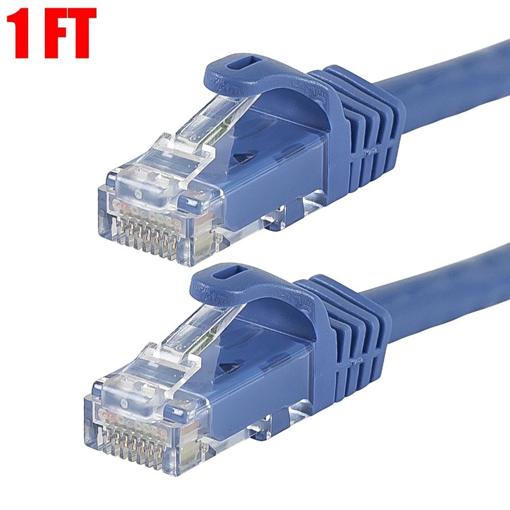 1FT CAT5e RJ45 Ethernet LAN Network Patch Cable UTP Copper Wire 24AWG Blue