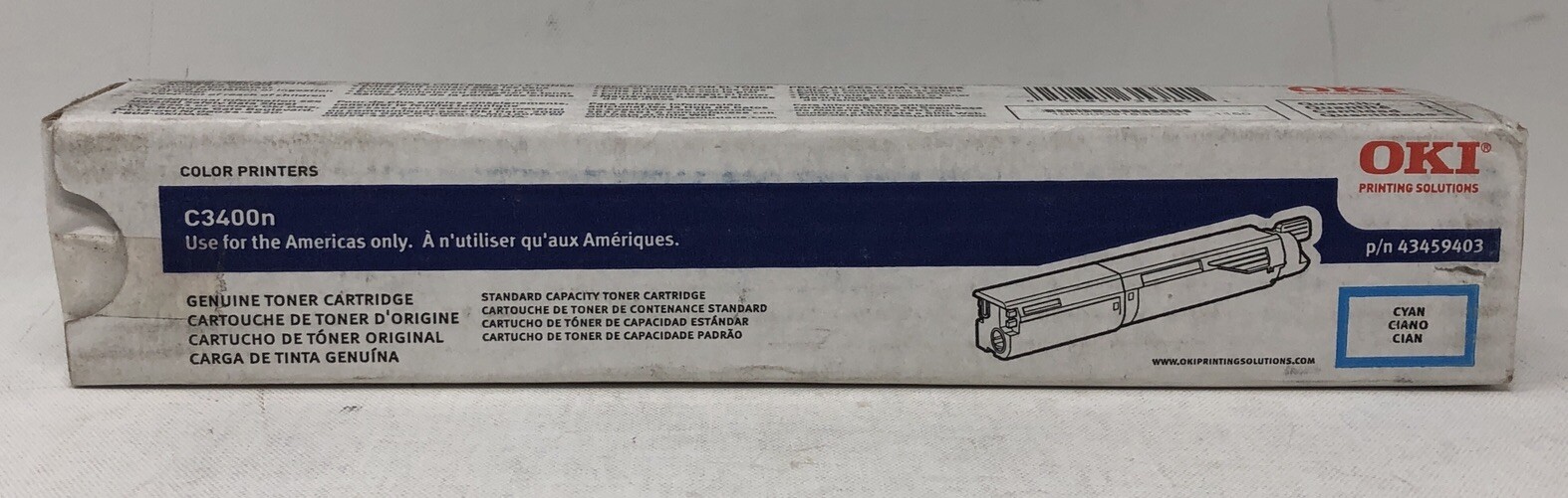 OKI Gerniune Toner Cartridge 43469403 For C3400n Color Printers Cyan