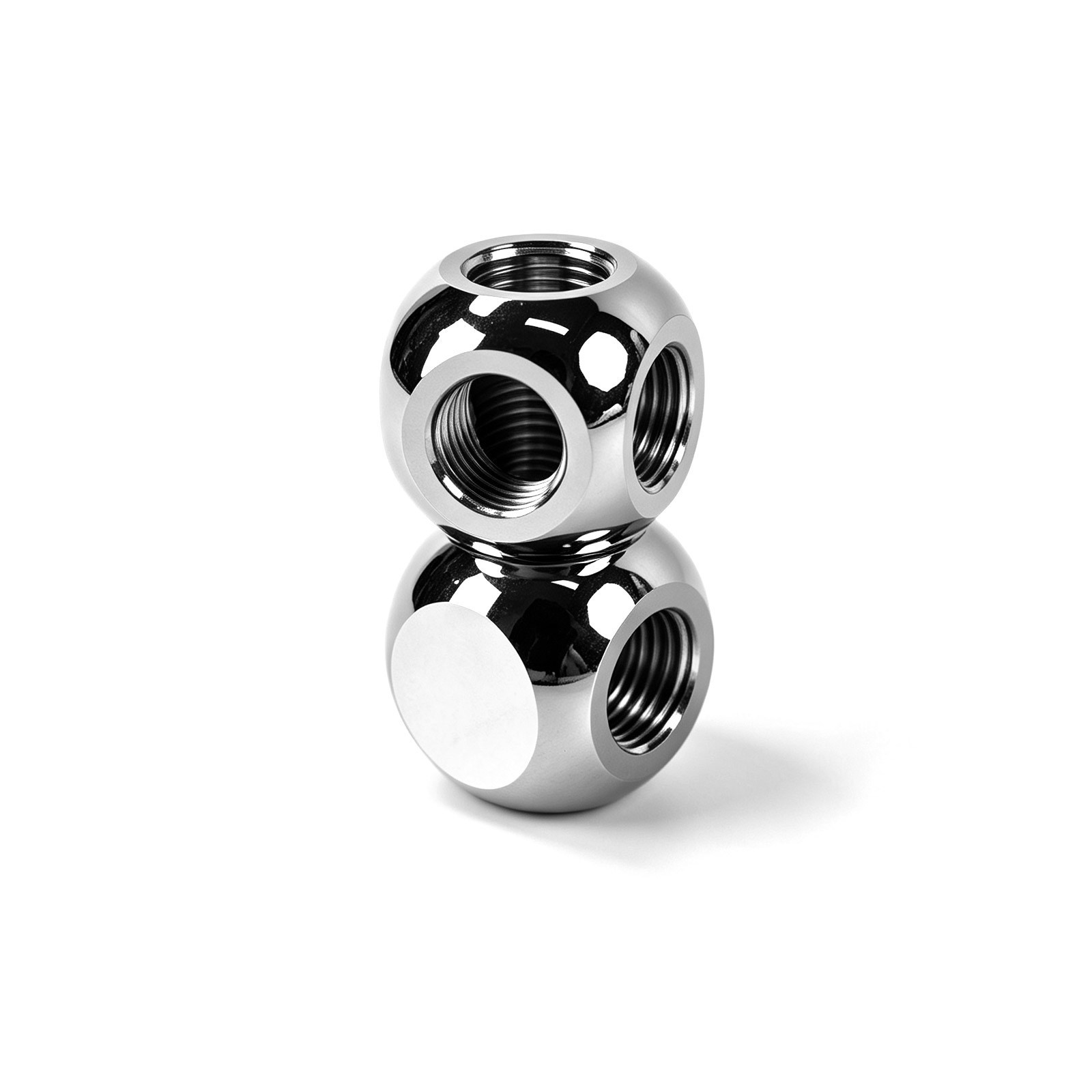 2-Pack G1/4 Thread Ball Valve 3-Way Tee Fitting Silver for Custom Water Loop US