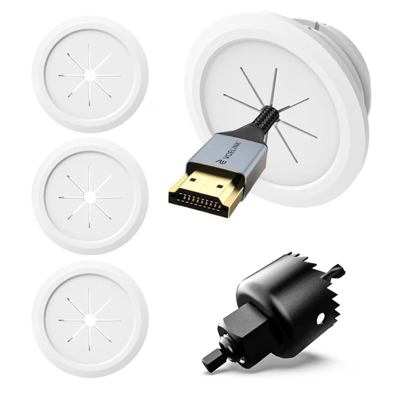 VCELINK TV Cord Hider for Wall Mounted TV, 2.36" Mini White Cable Management Kit