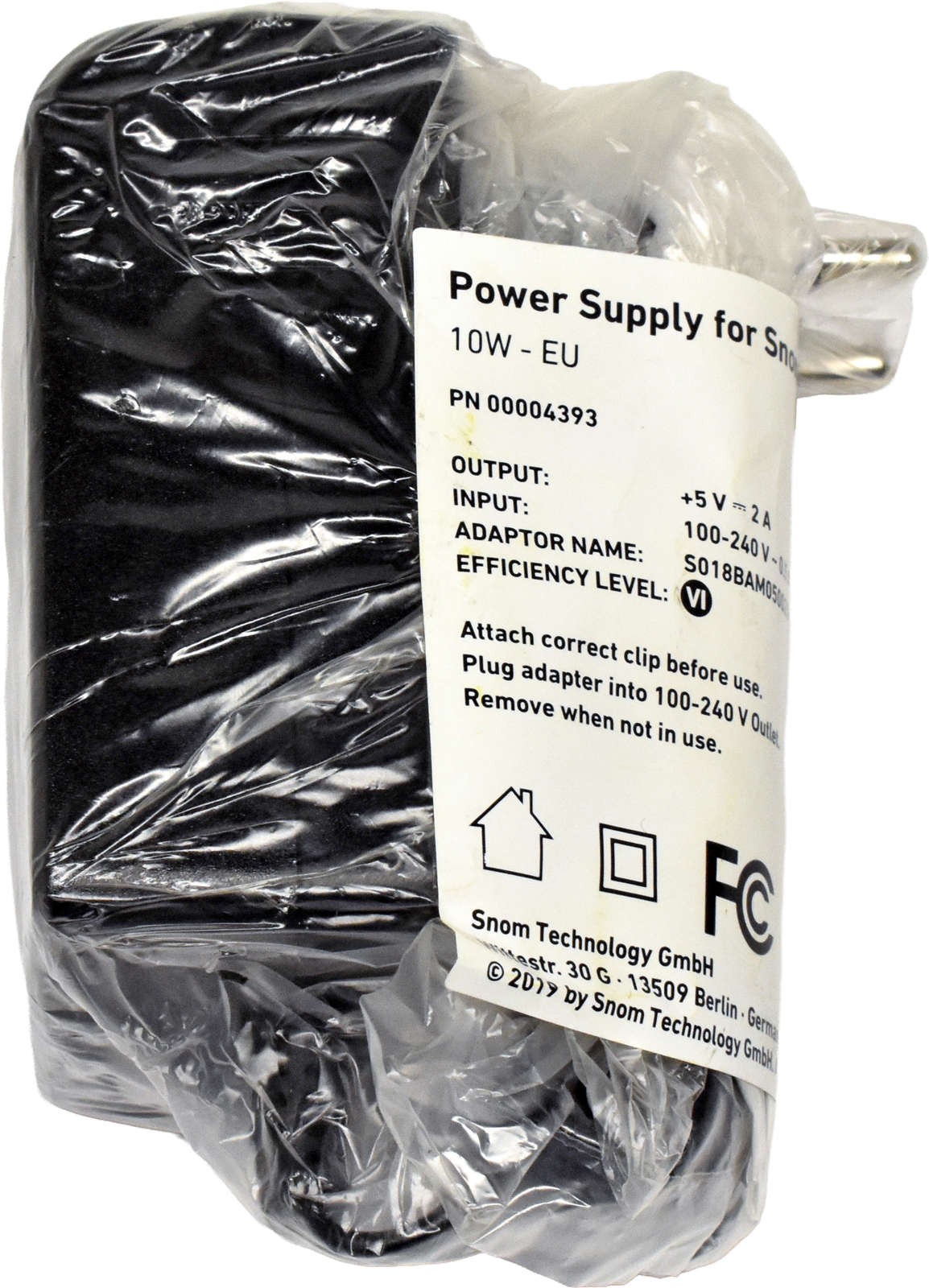 Snom 10W AC Adapter Power Supply 00004393 for D315 D345 D785 NEW NEW
