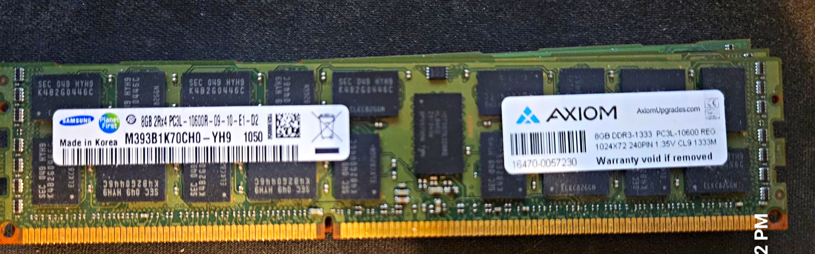 Axiom "Samsung" 8GB DDR3 PC3L-10600R
