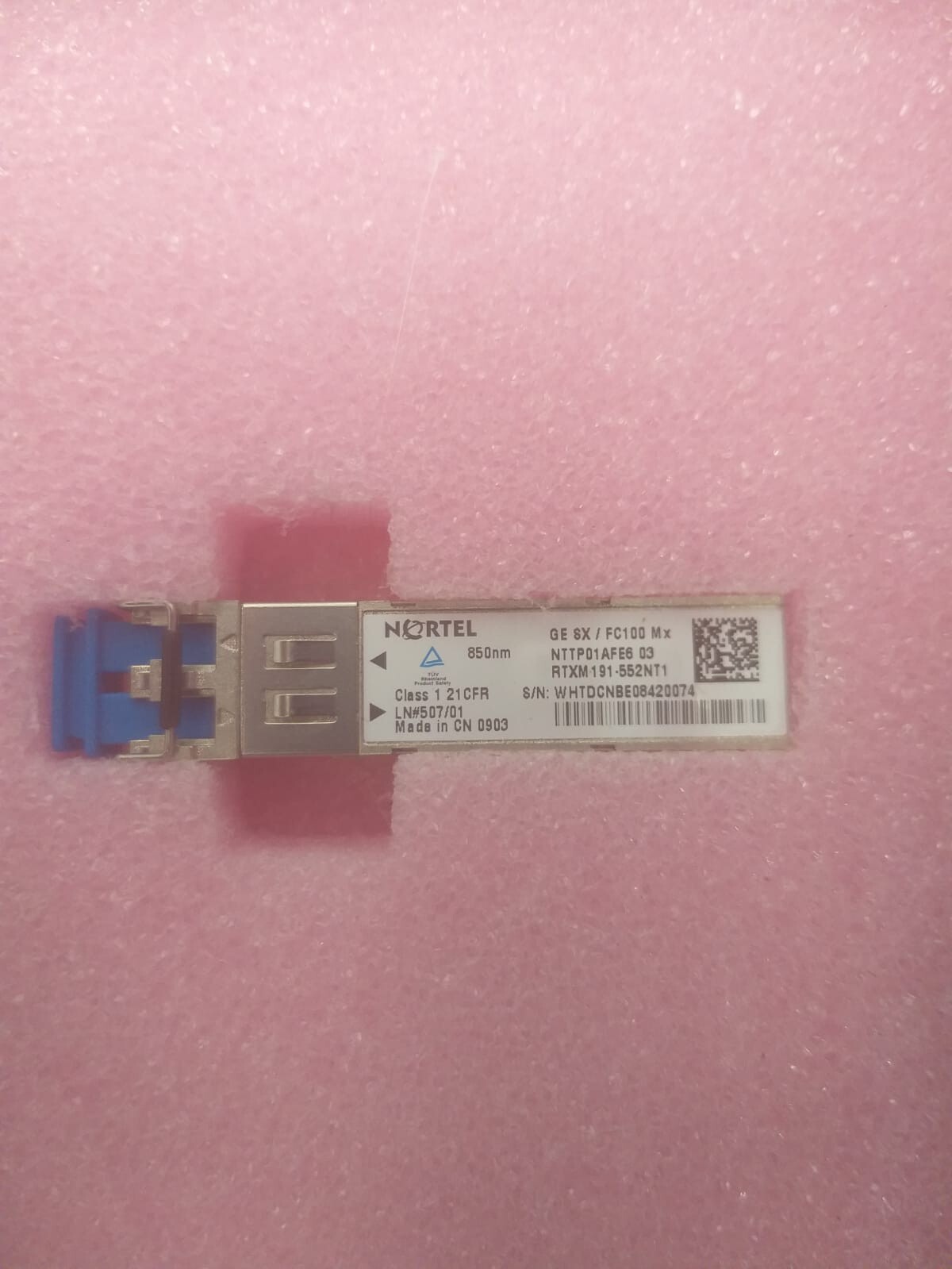Nortel  NTTP01AFE6 GE SX/FC100 Mx SFP WMOTCWXJAA