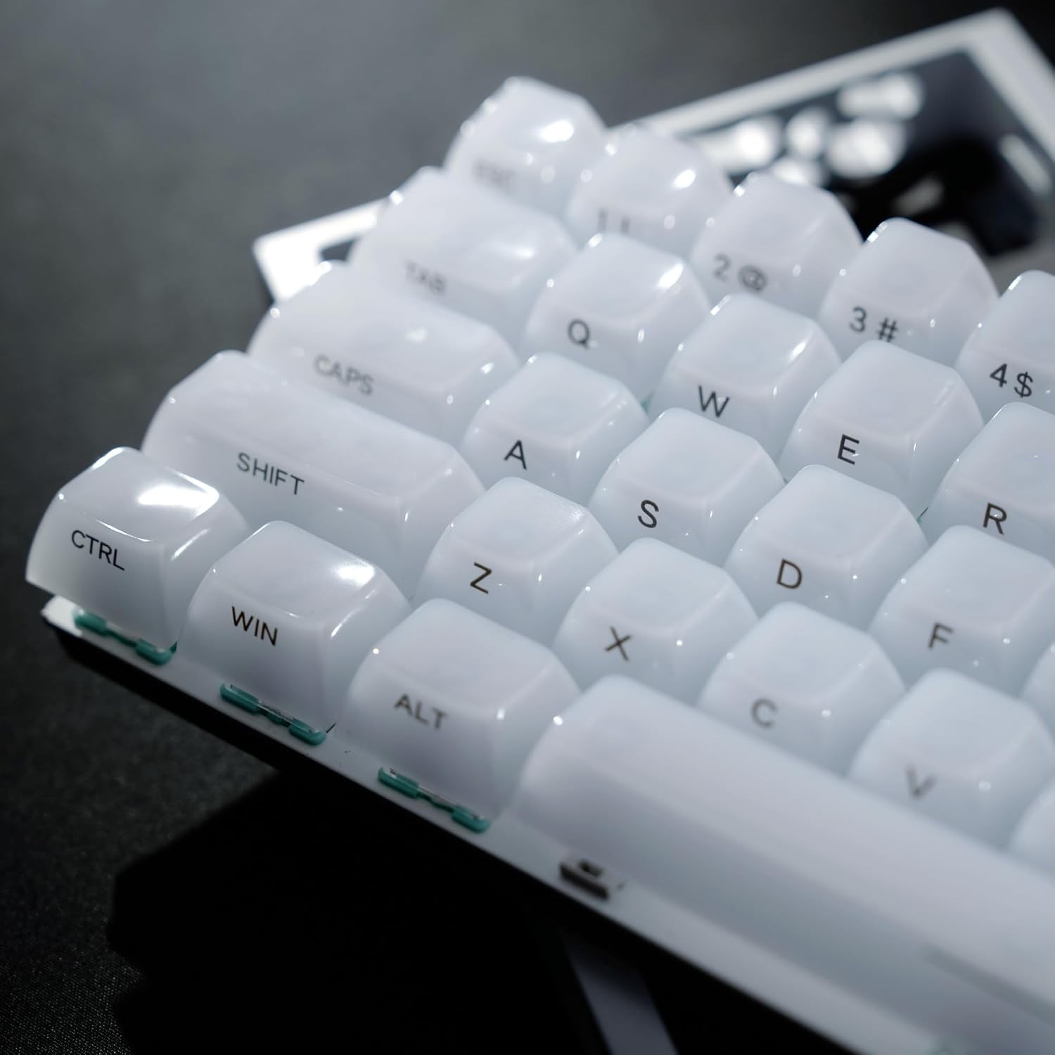 Womier Jelly Ceramic Shine Through Custom Keycaps Keycap Set White Keyboard