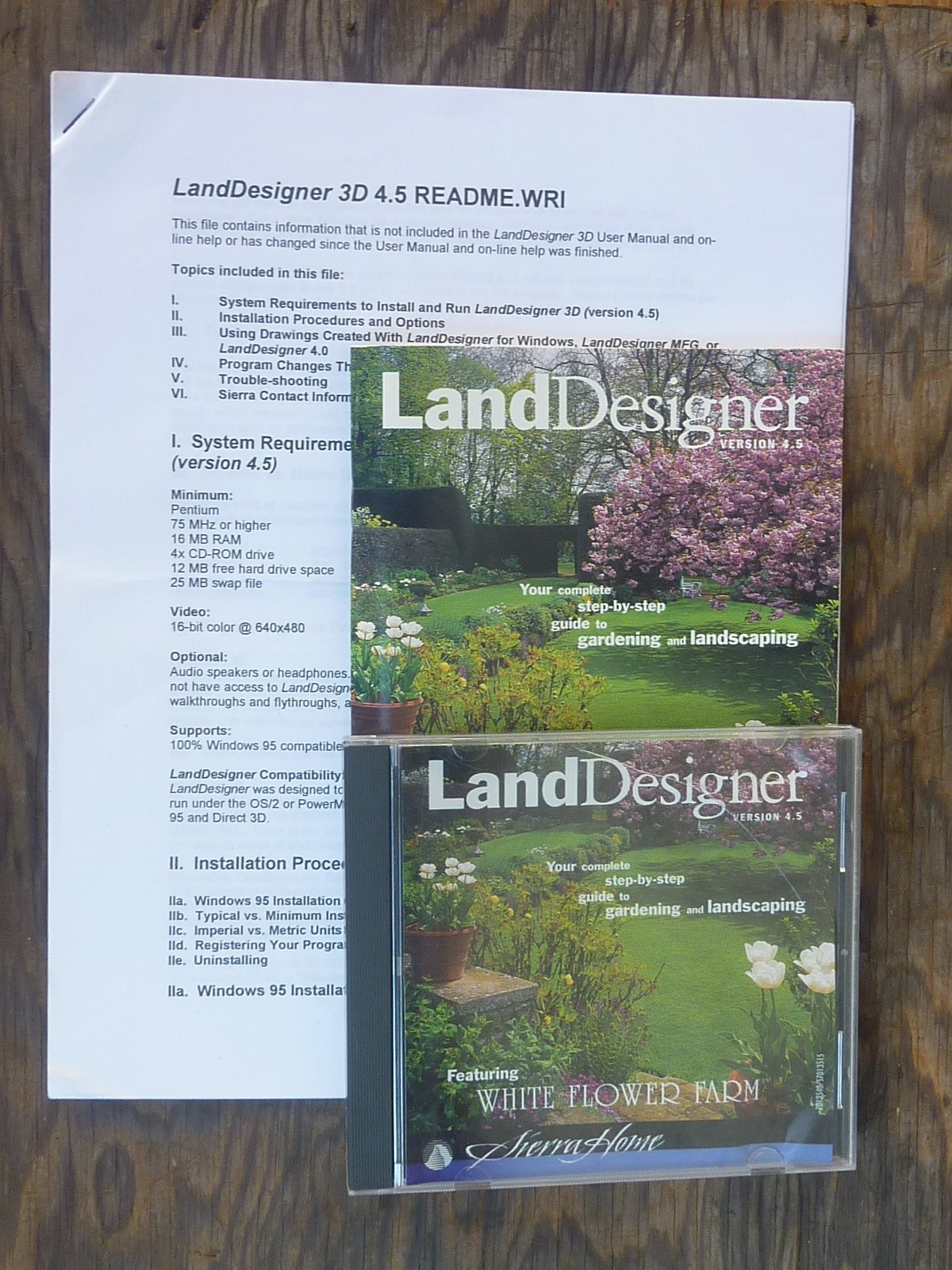 3D Land designer Version 4.5  1997, Windows 3.1 & 95