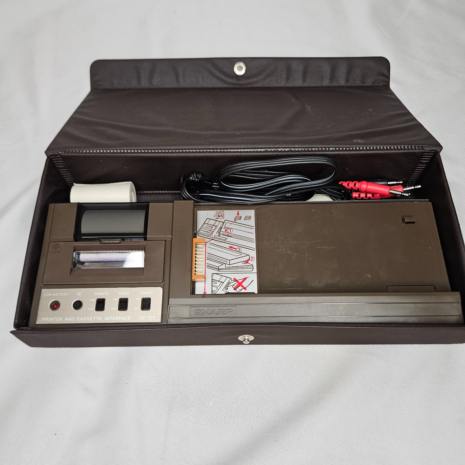 Sharp CE-122 Printer Cassette Interface Pocket Computer w/ Case & Cables Unteste