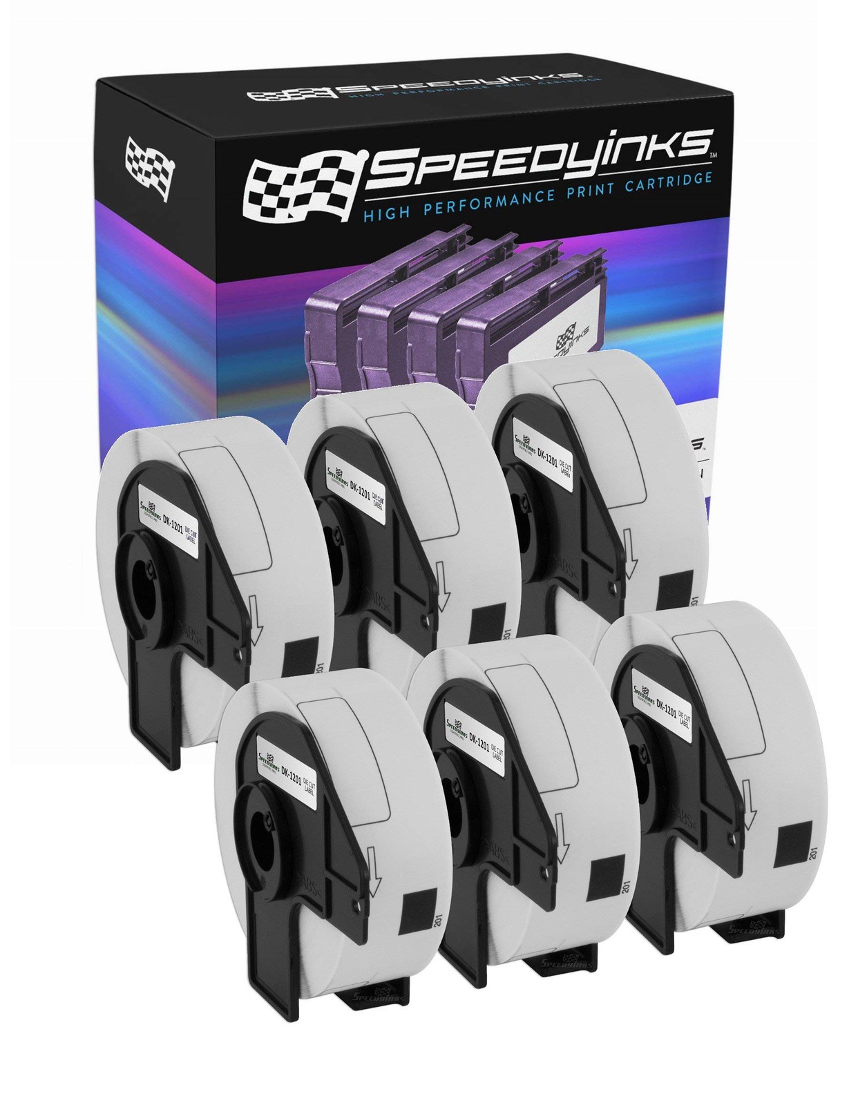 6PK Compatible DK-1201 Address Labels - 1.1 in x 3.5 in (29 mm x 90.3mm)