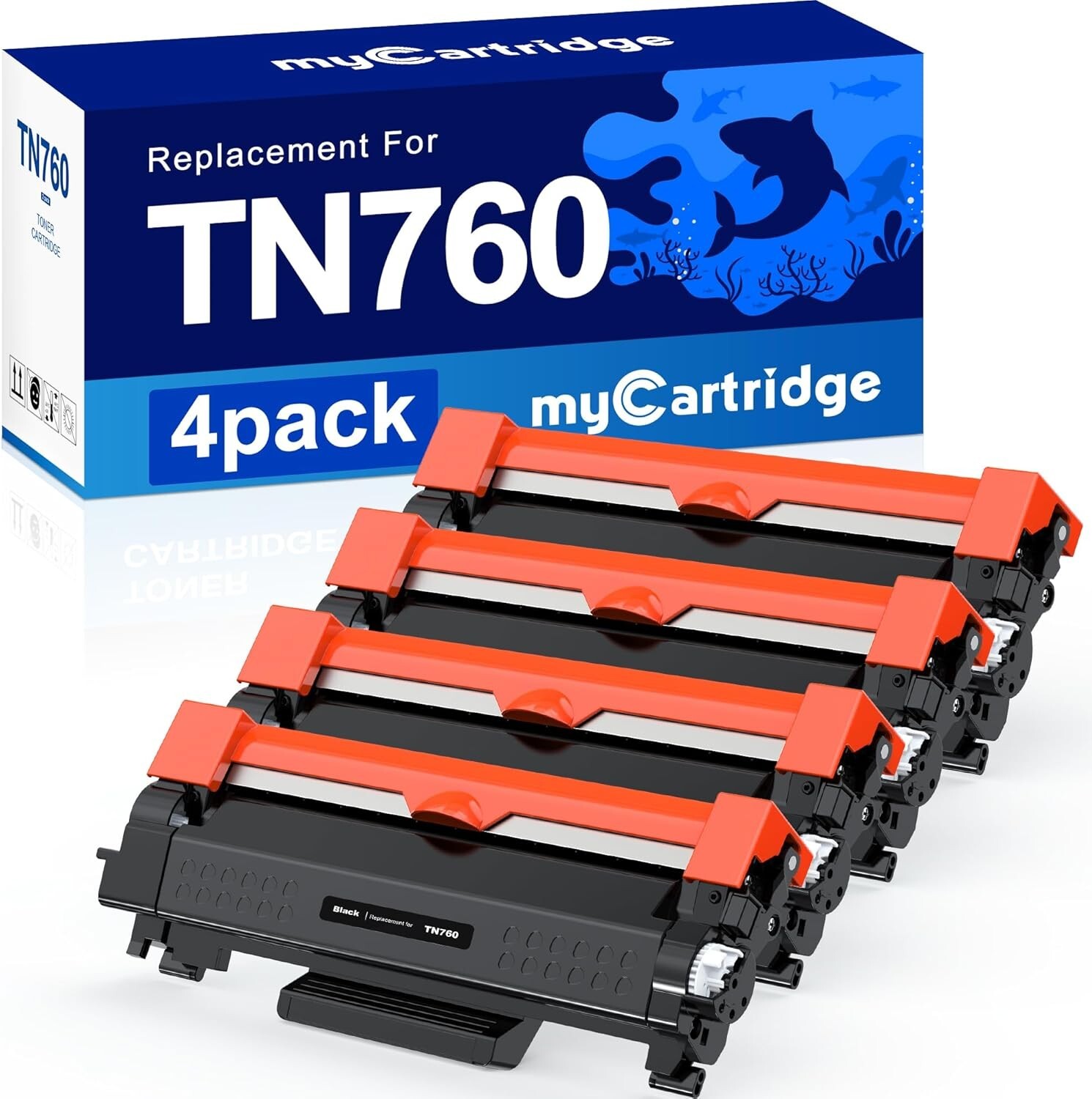 myCartridge Compatible Toner Cartridge Replacement for Brother TN760 4pcs
