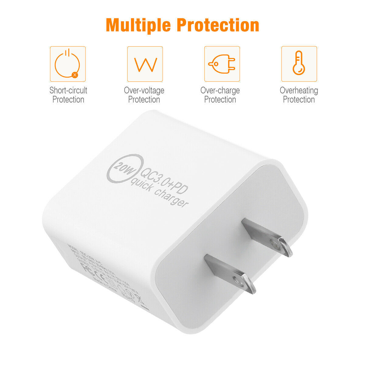Lot 20W PD QC Fast Charger USB C Power Adapter Block For iPhone 15 14 13 12 11 8
