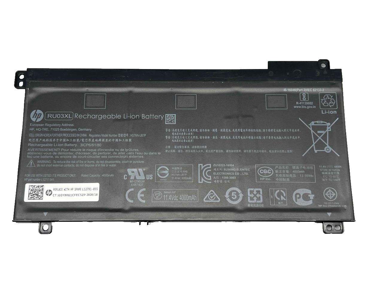 Lot of 10 Genuine HP RU03XL L12791-855 Battery Health 80%+