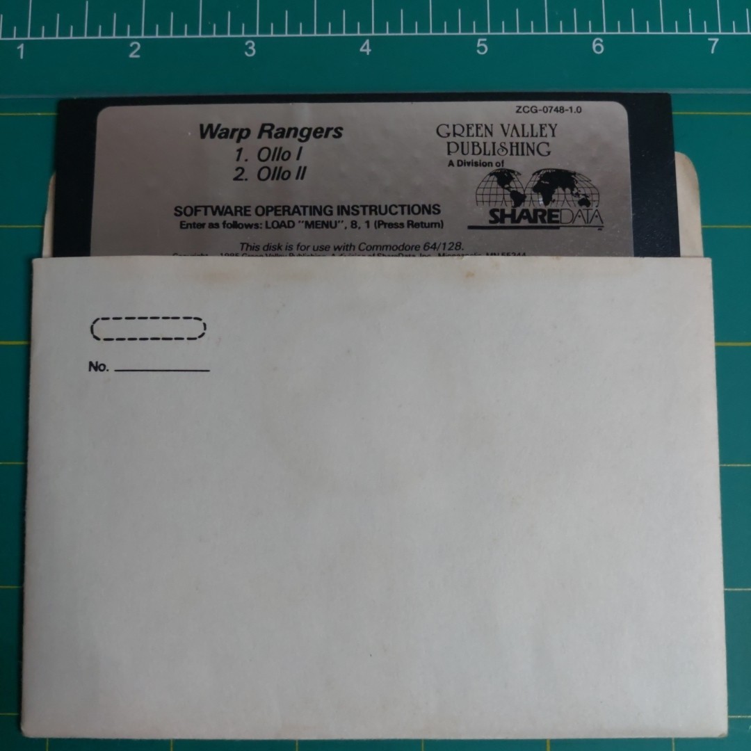 Warp Rangers Ollo I II for Commodore 64 Floppy Disk Untested Game 1985 C64 C128