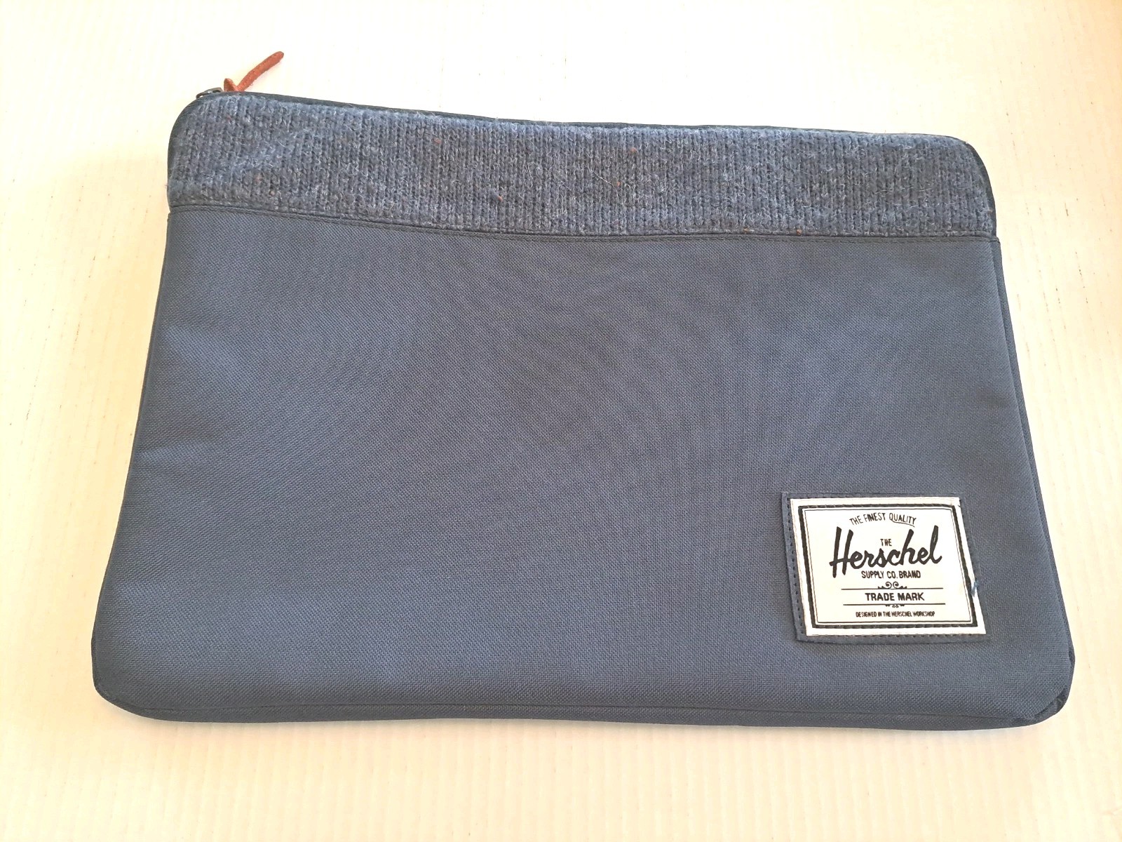 Herschel Classics Navy Knit Anchor 13 inch Sleeve Laptop Case -Blue Padded