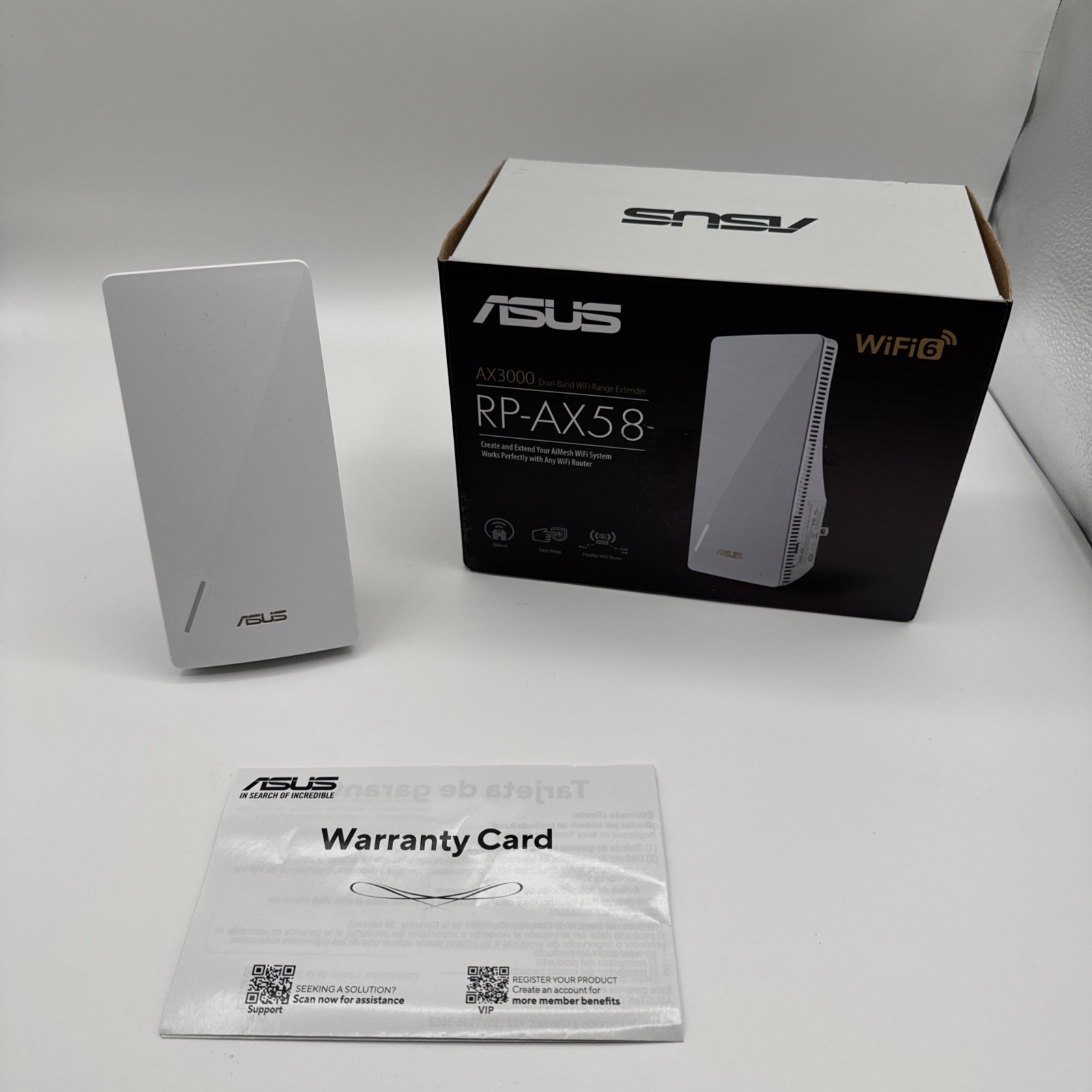 ASUS RP-AX58 AX3000 WiFi 6 Dual-Band AiMesh Range Extender White