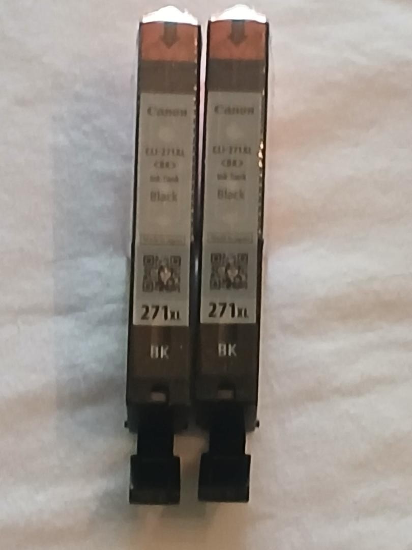 Lot of 2 Canon CLI-271XL BK Pixma Black Ink Cartridges Genuine CLI271XL 271XL