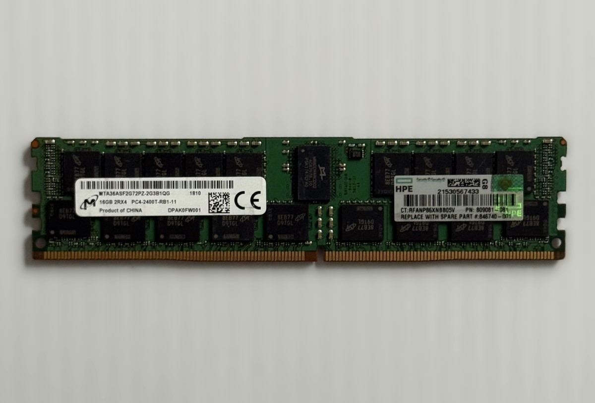 Micron 16GB 2Rx4 PC4-2400T RDIMM DDR4 MTA36ASF2G72PZ-2G3B1 QG ECC REG SERVER