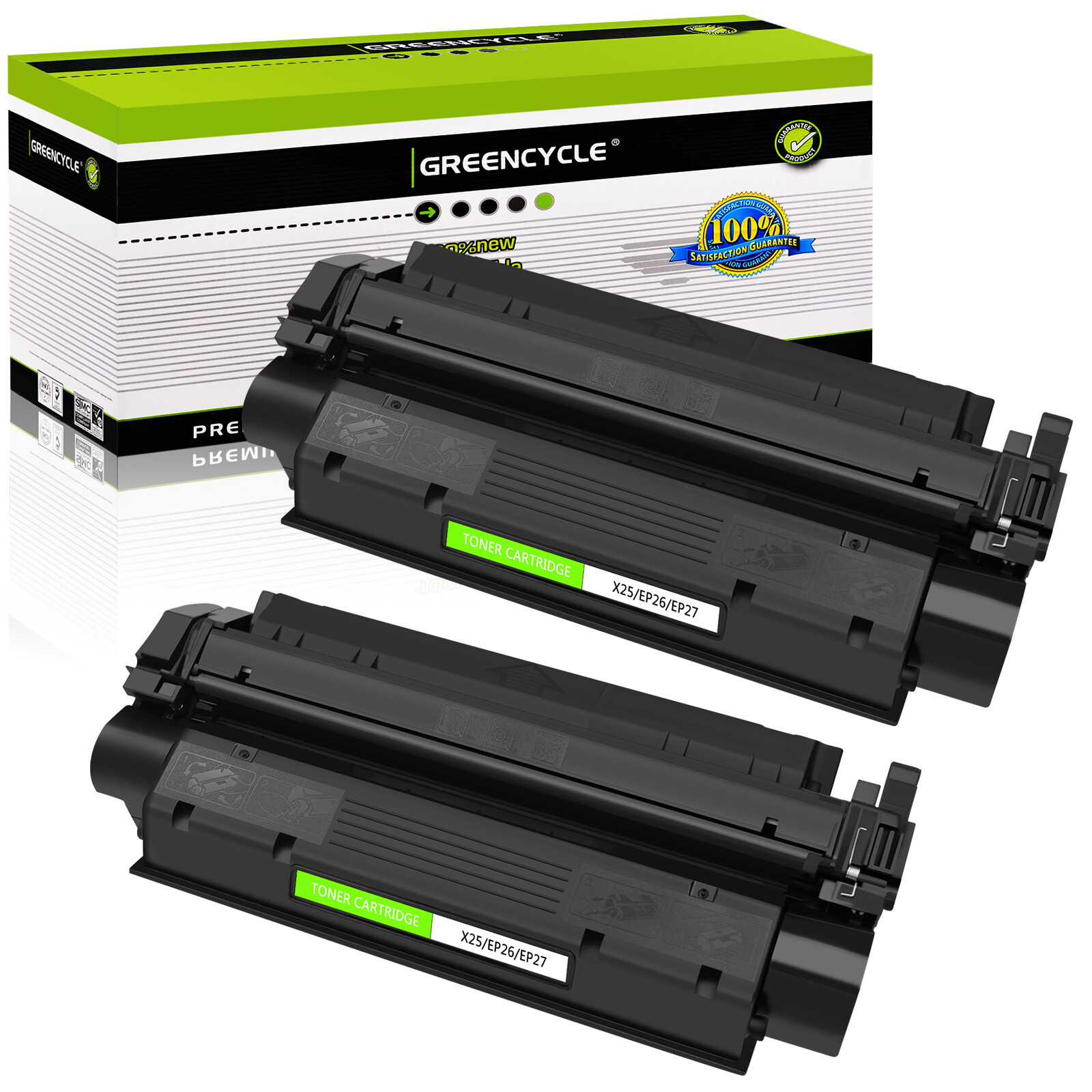 2PK X25 EP26 EP27 Black Toner Cartridge Fit For Canon MF530 MF5500 MF5630 MF5650