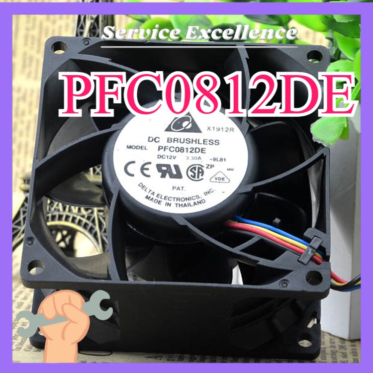 PFC0812DE One Delta PFC0812DE DC 12V 3.30A Fan Fast Shipping 80x80x38mm 4-Pin