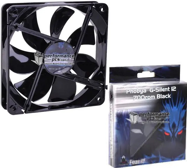 Phobya G-Silent 12 700rpm Black Silent Edition 120x120x25mm 78350 4049469141127