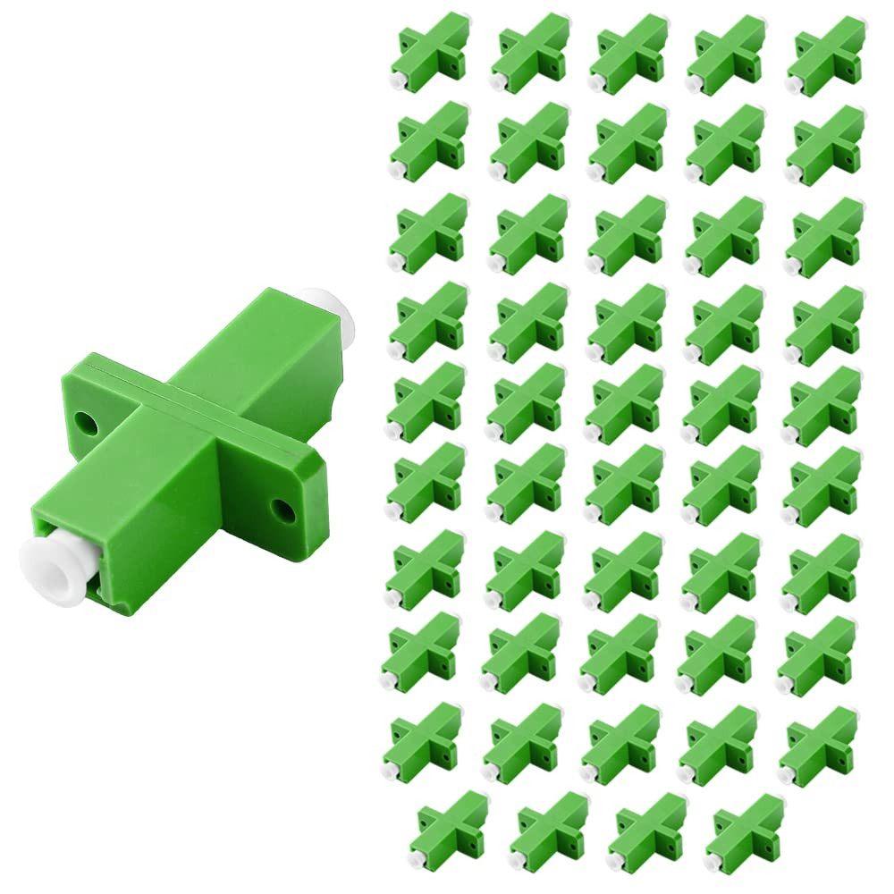 50Pcs LC to LC Couplers for APC End Face, Simplex Fiber Optical Adapters Cable