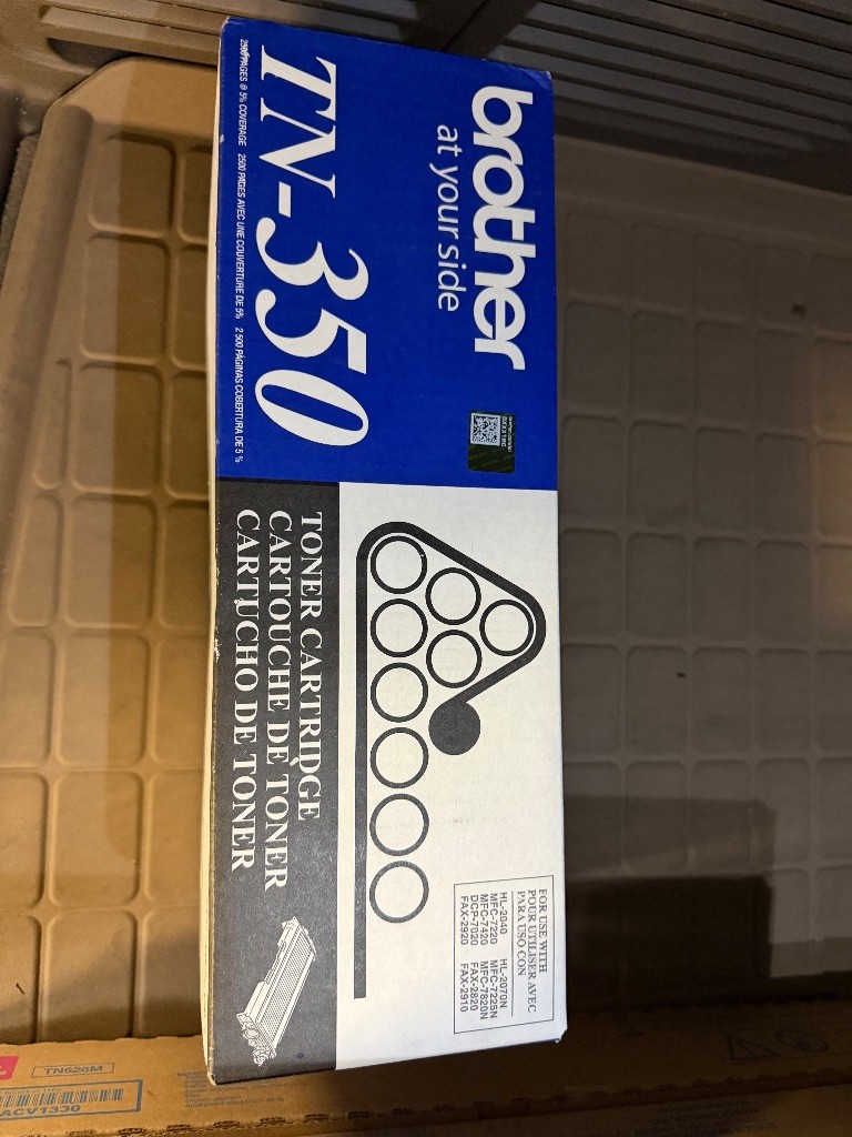 Genuine Brother TN-350 Black Toner Cartridge OEM HL-2040 MFC-7420 New Sealed