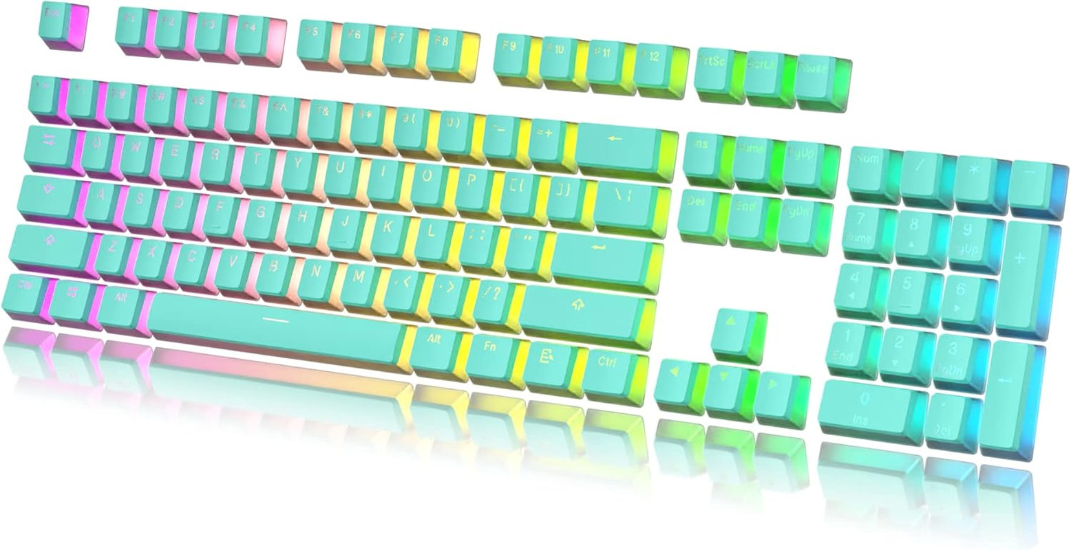 HK Gaming Pudding Keycaps Set | Doubleshot PBT Keycap Set | Full 108 OEM Profile