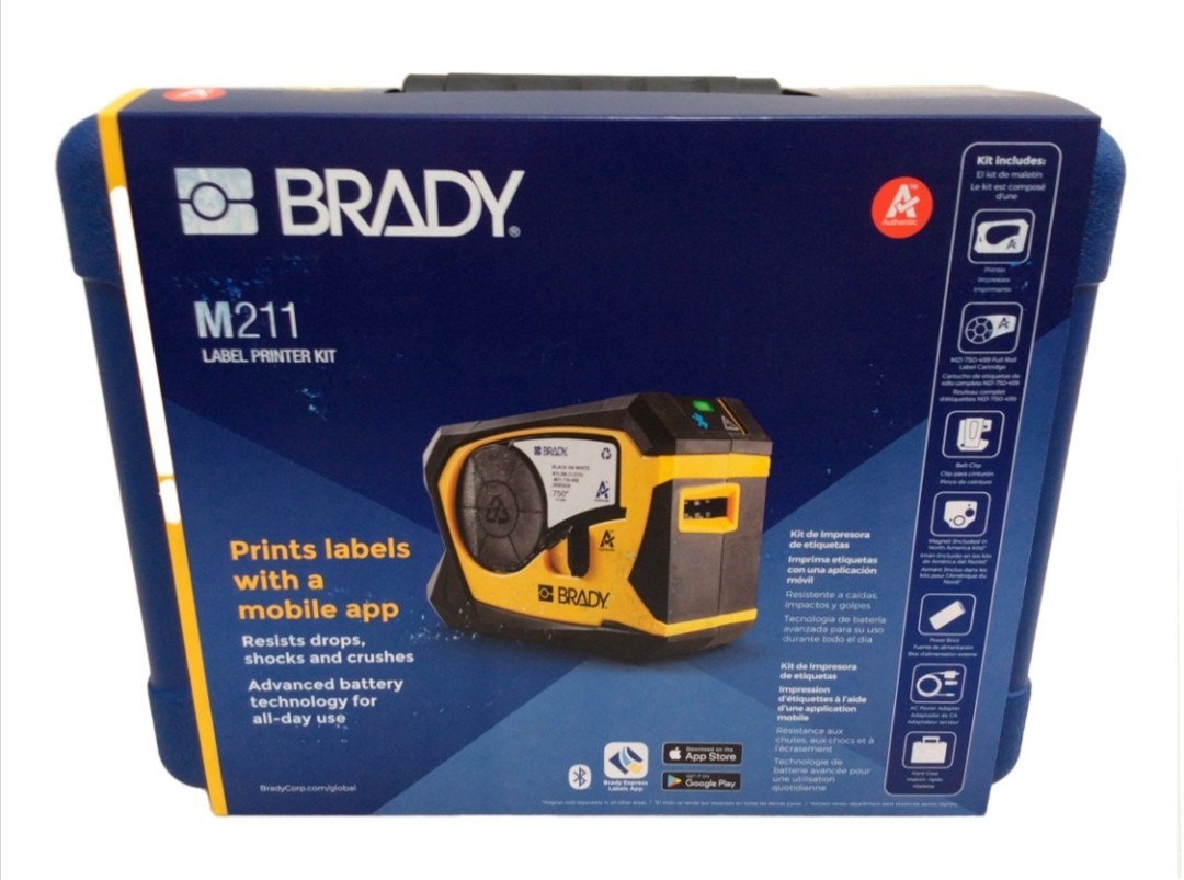 Brady M211-KIT Portable Bluetooth Label Printer with Accessory Kit, 