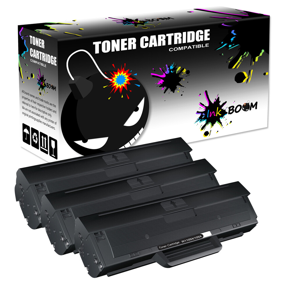 3 Toner Cartridge replace for HP W1105A 105A Laser 107a 107w MFP 135w 137fnw