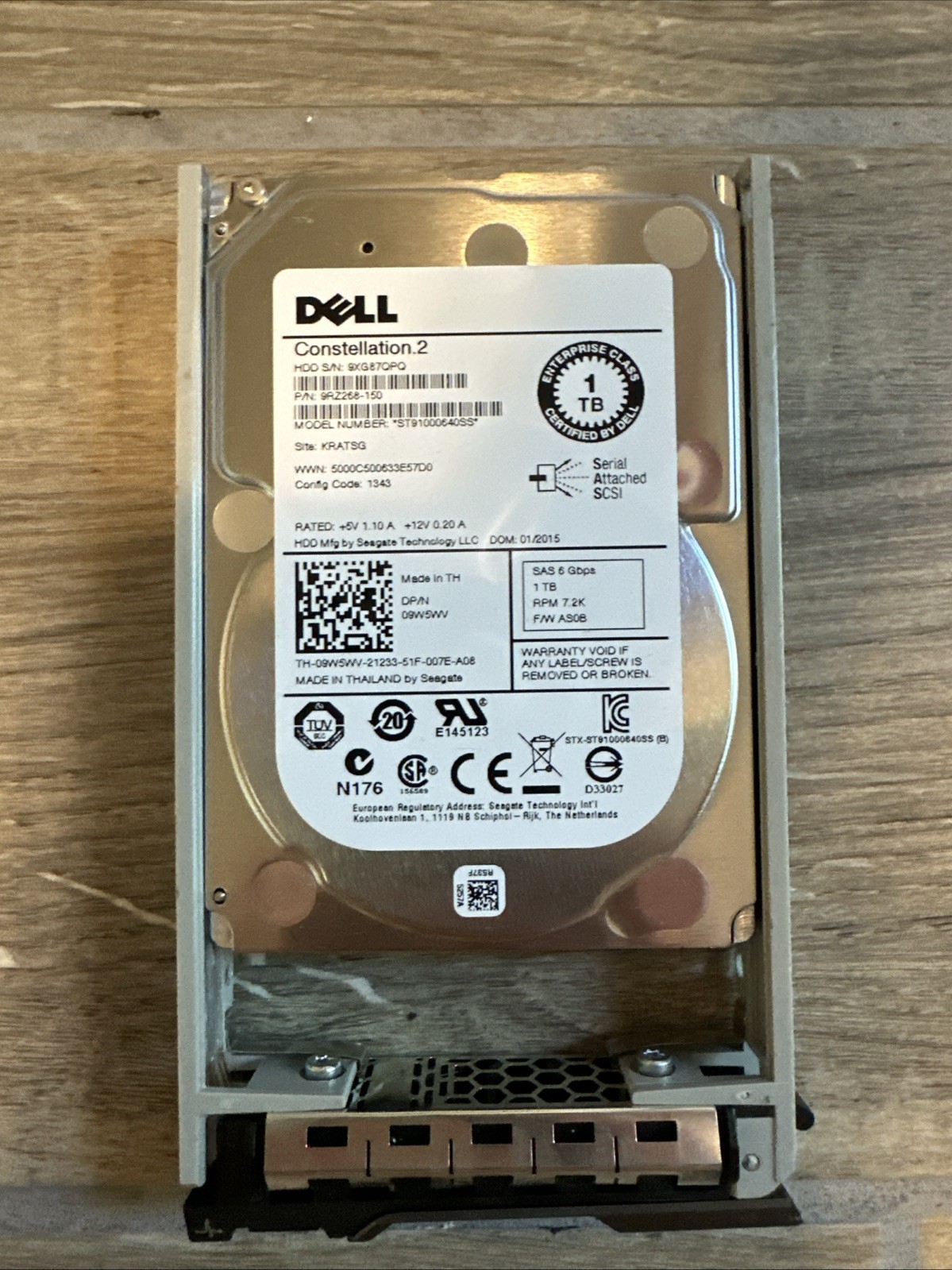 Dell 9RZ268-150, ST91000640SS, 2.5" 1TB 7.2k SAS